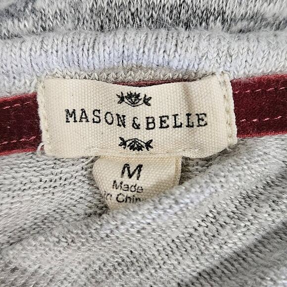 Mason & Belle Gray Colorblock Long Sleeve Top Size M - Picture 2 of 5
